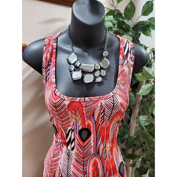 Johnny Martin Women Polyester Square Neck Sleeveless Long Maxi Dress Size Small - Picture 2 of 8